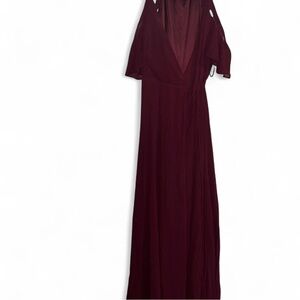 Lulu's Deep Burgundy Maxi Dress